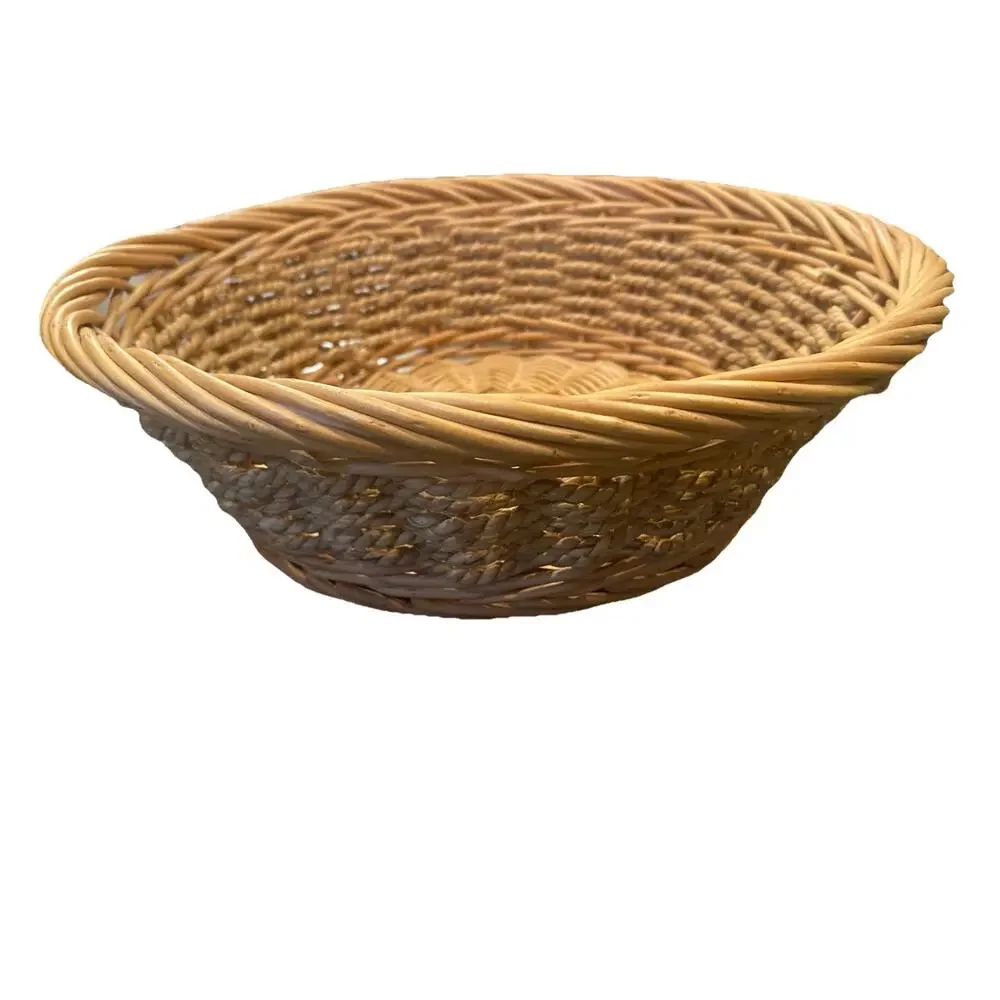 Boho Wicker Round Serving / Display Tray / Platter / Basket - 12